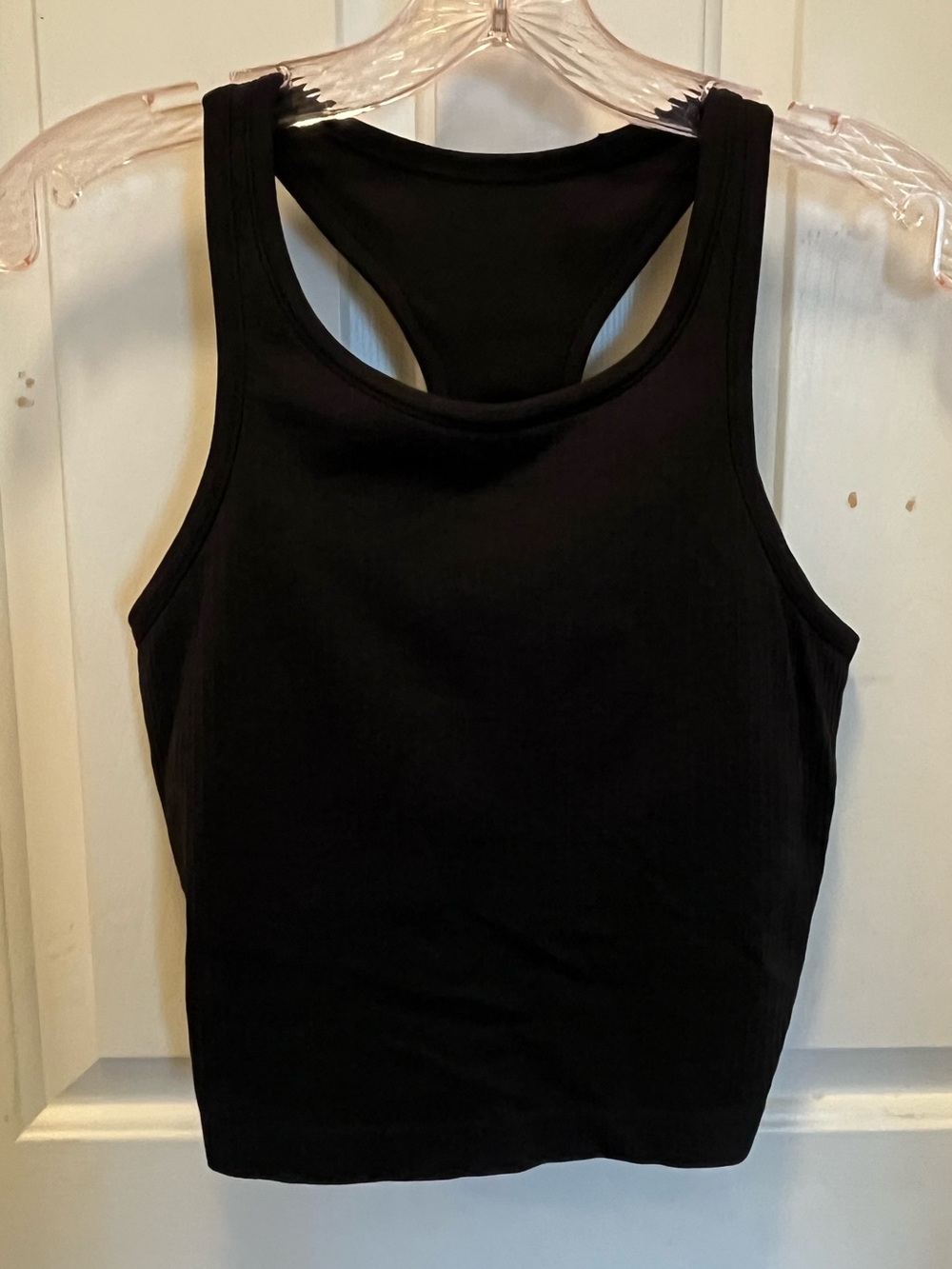 🍋 LIKE NEW Lululemon Ebb To Street Racerback Crop Tank - Black - Sz 8